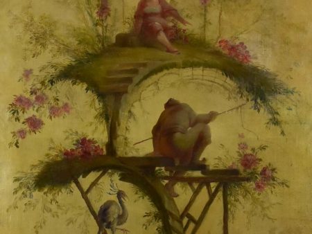 19th Century French oil on canvas - Chinoiserie style painting 37¾  x 27½  Online