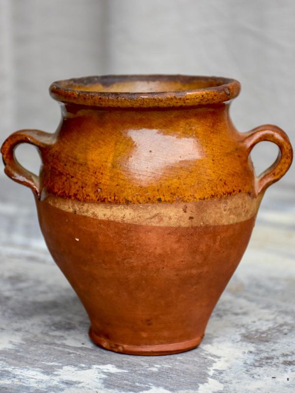 Small antique French confit pot 6 ¾  Fashion