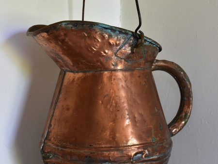 Antique French copper watering can   water pitcher Online now