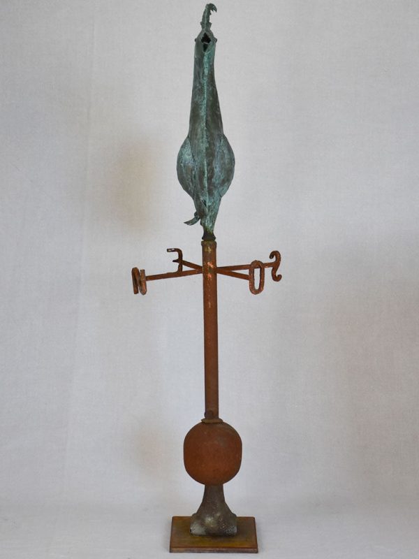 19th Century French weather-vane rooster - copper and iron 38¼  on Sale