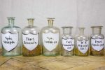 Collection of six 19th Century pharmacy jars - labelled with lids Fashion