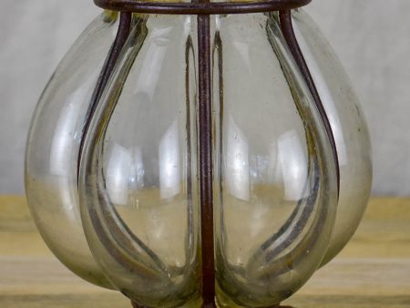 Blown glass vase in metal frame For Cheap