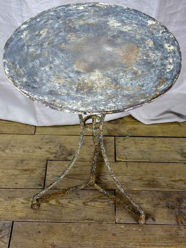 Antique French bistro table with timeworn beige patina For Cheap