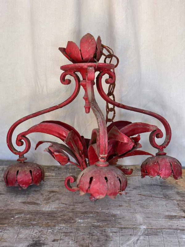 Pair of Rustic Red Chandeliers Cheap