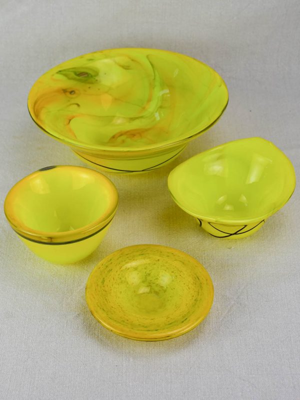 Four piece yellow glass service from the 1950 s For Discount