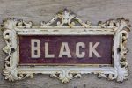 19th Century French horse name plate from stables  Black  15  x 9  Online