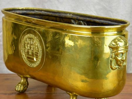 Large Napoleon III oval brass jardiniere with claw feet 17¼  x 6¾  Online Hot Sale