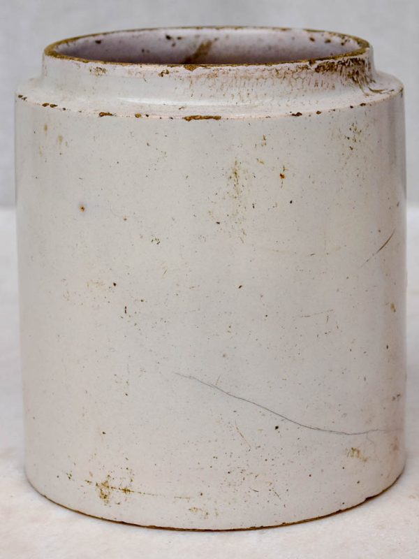 Antique French faience preserving pot - white 5½  Online now