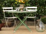 Round green folding bistro table - four person For Discount