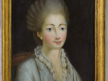 18th Century French portrait of a lady - pastel 15  x 18½  Online Sale