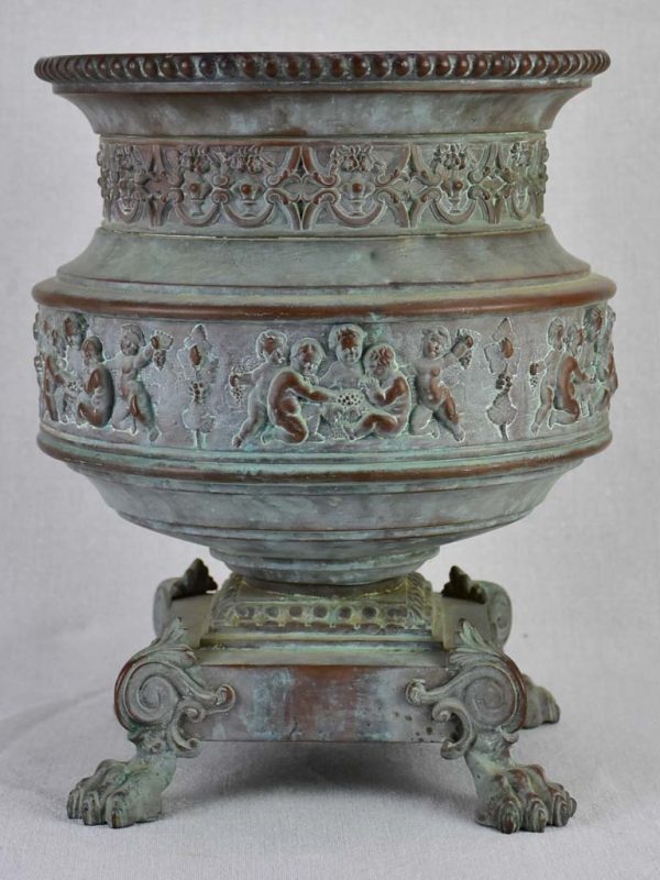 19th-century French tole cachepot with lions feet - Toneline Paris 13½  Cheap