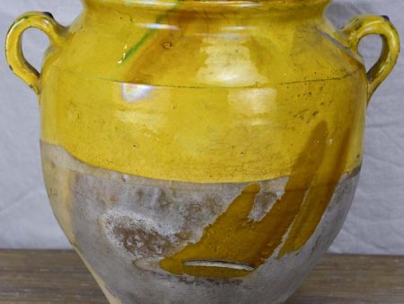 Antique French confit pot with ochre glaze 11  Supply