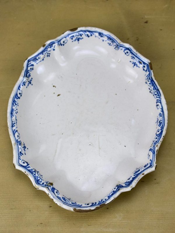 18th Century Moustiers platter - blue and white Online Sale