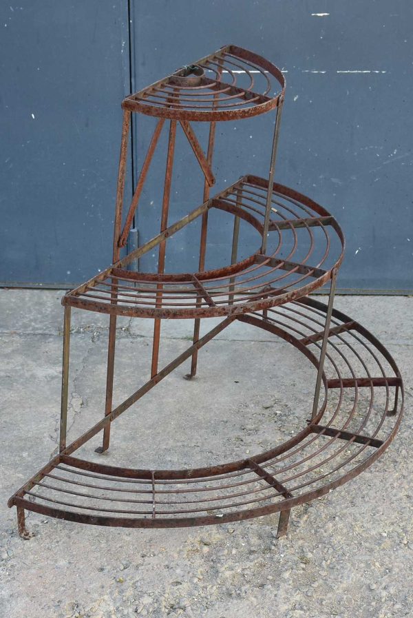 Mid century French plant stand - three tier semi-circle on Sale