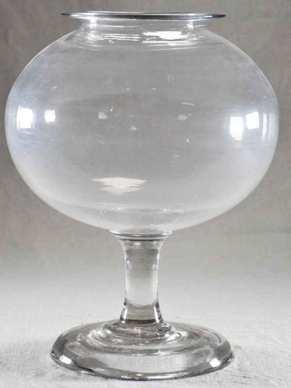 Large antique French blown glass apothecary jar 12½  Supply