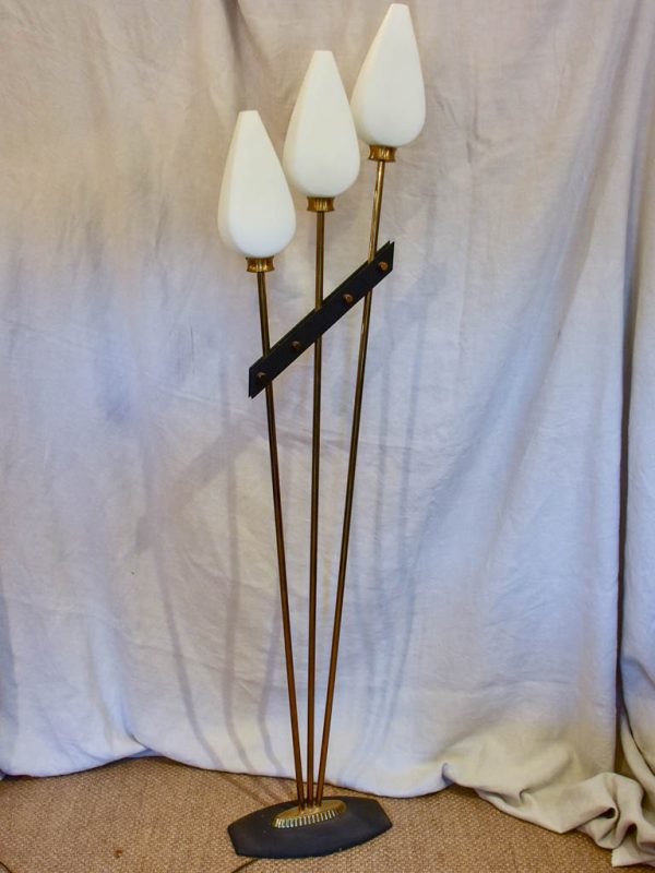 Mid century floor lamp with three opaque lights 65  Online