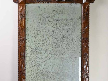 Folk art mirror dated 1891 carved wood - Foret Noire 30¾  x 53¼  Fashion