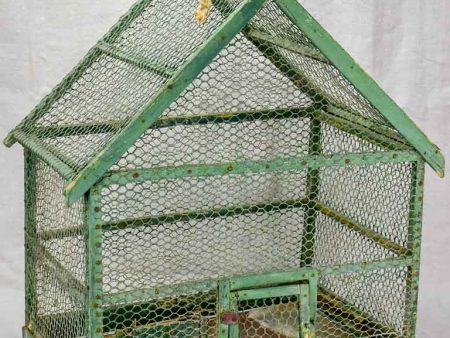 Rustic antique French birdcage with green patina 23¾  For Cheap