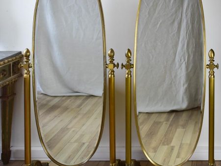 Pair of adjustable oval Italian mirrors from a boutique 61  Supply