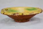 Antique French fruit strainer with yellow and green glaze 9  Sale