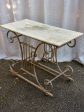 19th Century French butcher s table - Lyre-base with marble top on Sale