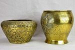 Two Art Deco brass cachepots pot plant stands Online Sale