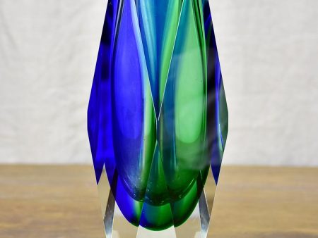 Mid-Century Murano glass vase - blue and green Supply