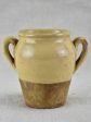 Rare small antique French confit pot with beige glaze 4¼  Cheap