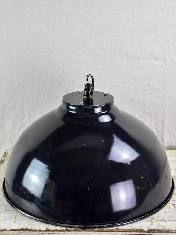 Pair of very large industrial enamel lights - black and white (2 pairs available) For Cheap