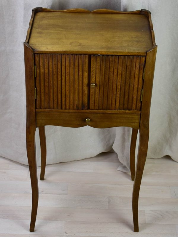 Antique French nightstand with ribbed doors and heart shaped cut out Supply