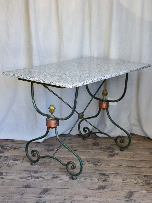 Antique rectangular Butcher’s Table with Granite Top Hot on Sale