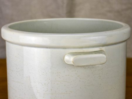 Large white antique French ironstone bowl For Sale