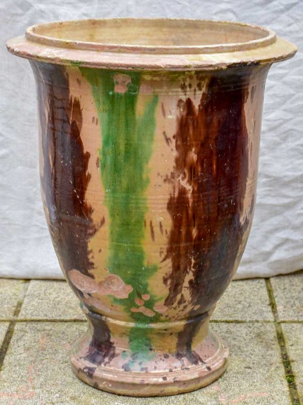 Small 19th Century French Anduze garden urn - flame glazed 22¾  For Discount