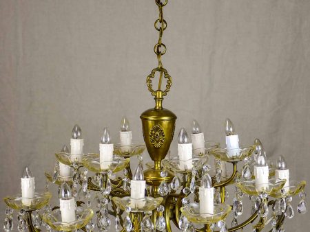 Vintage French crystal chandelier - two tiers, 18 lights For Sale