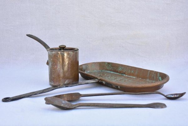 Collection of three 18th century French copper cooking tools Supply