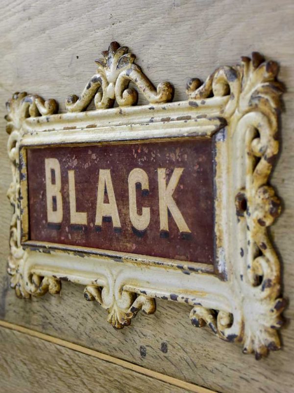 19th Century French horse name plate from stables  Black  15  x 9  Online