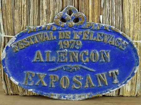 Vintage French agricultural prize plaque - Livestock festival on Sale