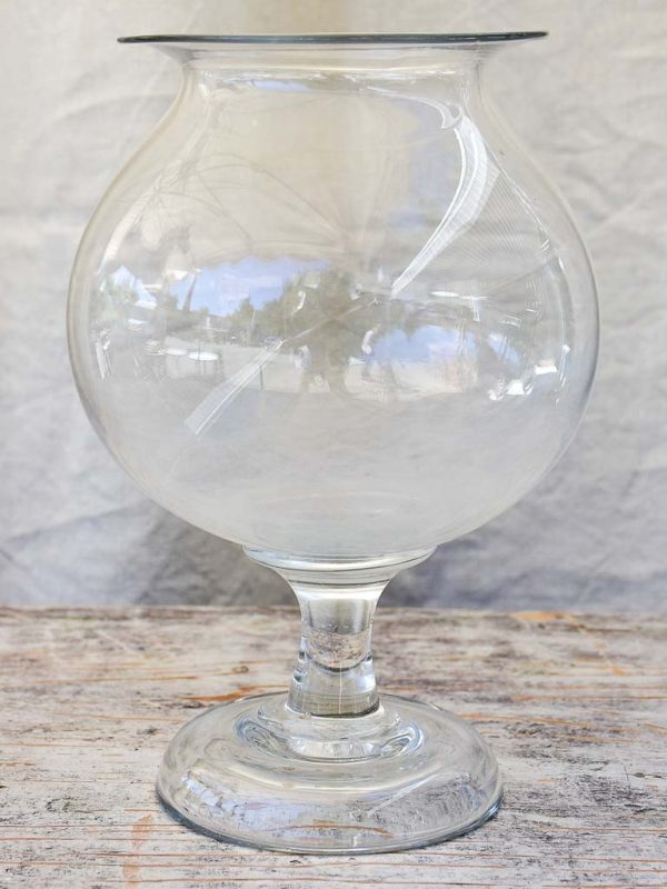 Antique French glass apothecary jar - sangsue Cheap