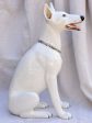 Mid century sculpture of a white dog 22½  Online now