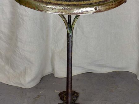 Antique French bistro table with claw feet and bistro top For Sale