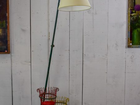 Mid century French floor lamp with pot plant stands Online now