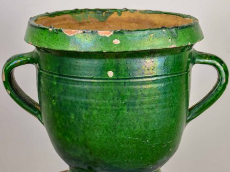 19th Century French garden planter from Castelnaudary with green glaze - 13” Fashion