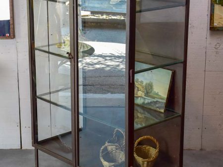 Vintage industrial glass book case   shelving vitrine Hot on Sale