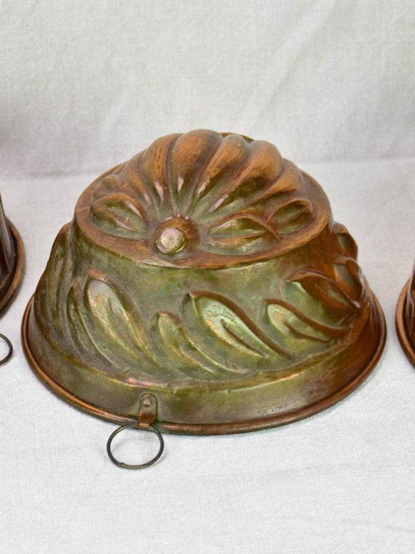 Collection of five late 18th   early 19th century copper cake molds Online Sale