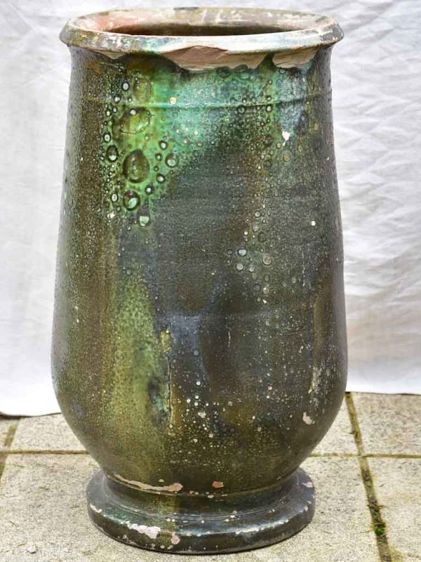 19th Century Anduze olive jar with green glaze 25¼  Supply