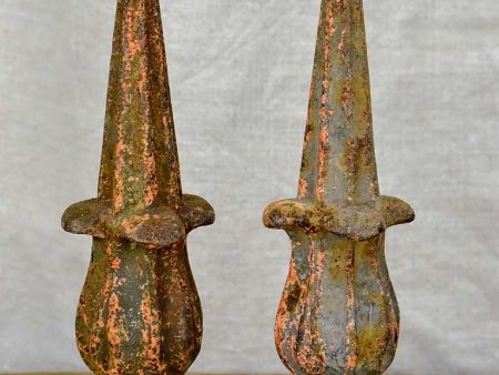 Pair of 19th Century French fence points - cast iron Online now