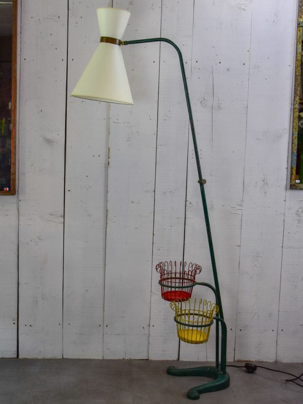 Mid century French floor lamp with pot plant stands Online now