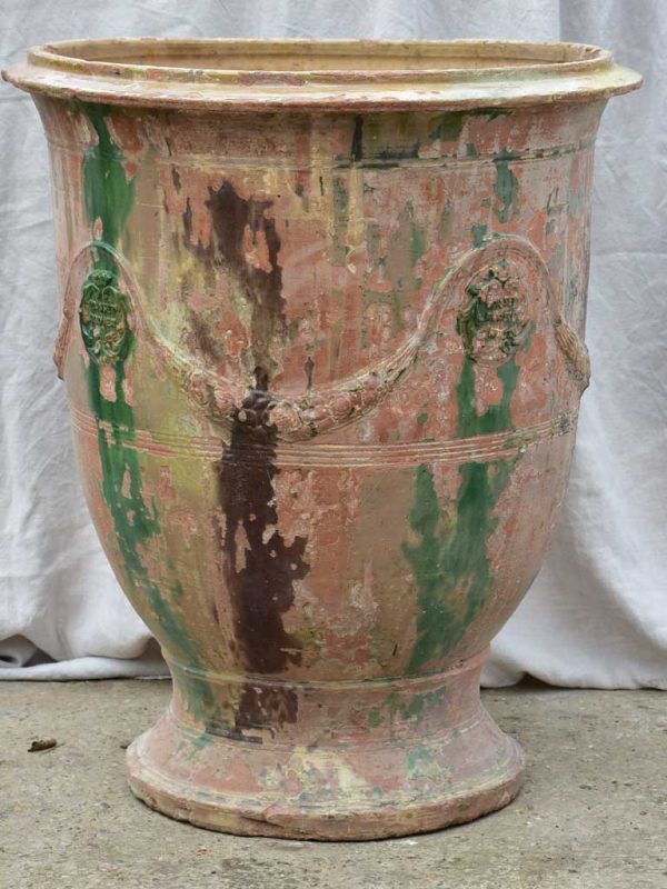 Very large antique terracotta Anduze urn - flame glaze 33½  Sale