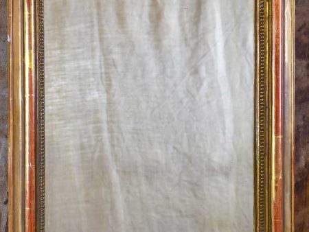 Antique French Louis Philippe mirror with timeworn gilt frame 22  x 29 ½  Supply