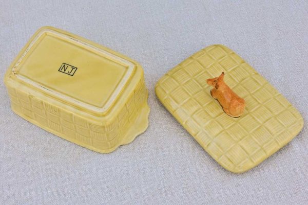 Mid century French butter dish with jersey cow Hot on Sale